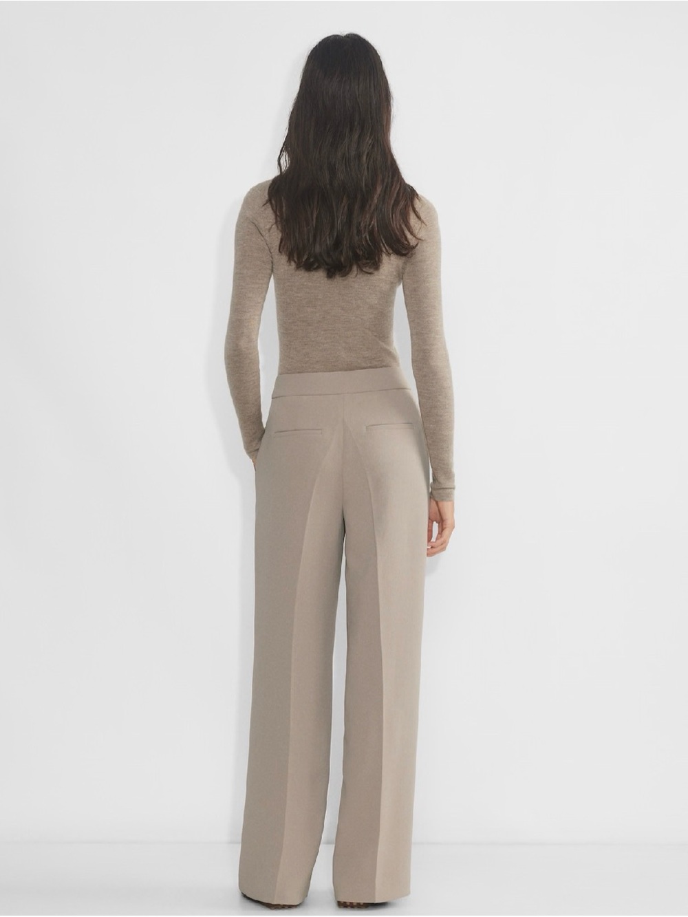 Aritzia Limitless WIDER trousers in rich mocha brown